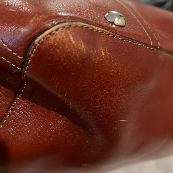 Fossil Brown Leather Tote - Picture 9 of 10